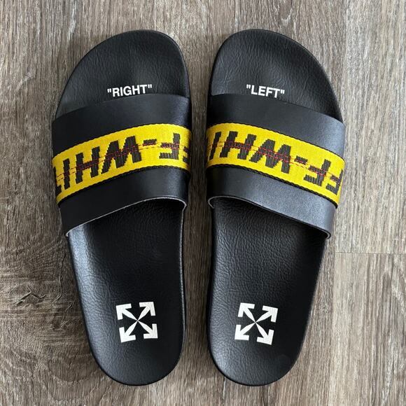 Off-White Industrial Belt Slides Men’s in Black Yellow - Size: EU 42 main image 6